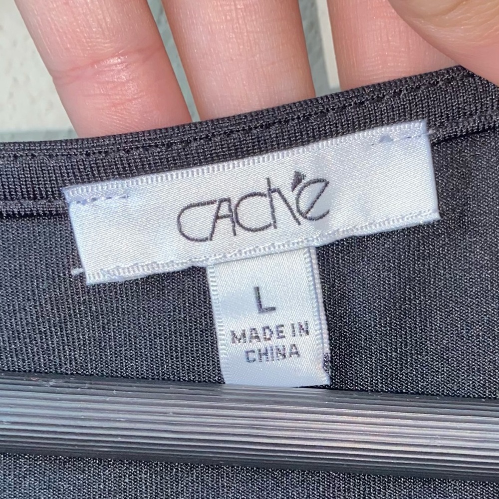 Cache Drop Neck Flutter Sleeve Blouse Large - image 5